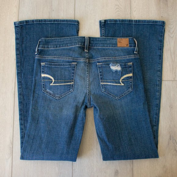 AE Hipster flare stretch dark wash Size 4R - Picture 14 of 17